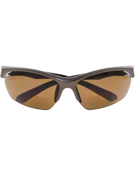 Sport Retro Mens Womens Sports Half-Rimless Bifocal Sunglasses - Pearly Brown - CR189AK7WGE $40.94