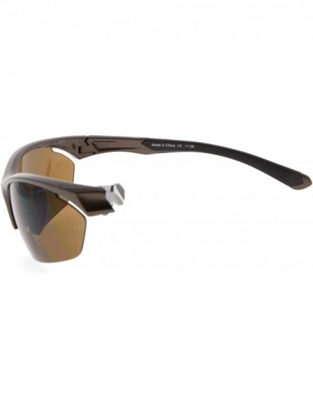 Sport Retro Mens Womens Sports Half-Rimless Bifocal Sunglasses - Pearly Brown - CR189AK7WGE $25.86