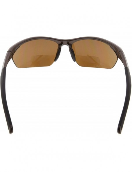 Sport Retro Mens Womens Sports Half-Rimless Bifocal Sunglasses - Pearly Brown - CR189AK7WGE $25.86