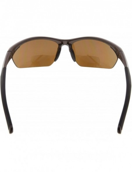 Sport Retro Mens Womens Sports Half-Rimless Bifocal Sunglasses - Pearly Brown - CR189AK7WGE $25.86