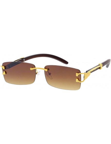 Rectangular Sophisticate Retro Fashion Rectangular Sunglasses SQ48 - Brown - CJ19203YORD $8.66