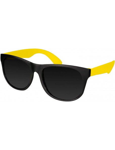 Square Retro Neon Colorful Arm Sunglasses for Adults Kids Party Favors - 12 Pack - Yellow - C611FMUS7OV $16.96