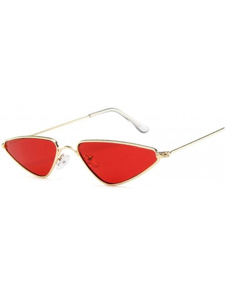 Oversized 2020 Pink Women Cat Eye Sunglasses Cute Sexy Er Summer Retro Small Frame Black Red Cateye Sun Glasses - Goldred - C...