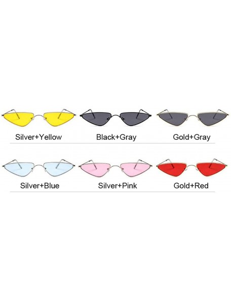 Oversized 2020 Pink Women Cat Eye Sunglasses Cute Sexy Er Summer Retro Small Frame Black Red Cateye Sun Glasses - Goldred - C...