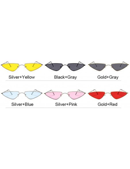 Oversized 2020 Pink Women Cat Eye Sunglasses Cute Sexy Er Summer Retro Small Frame Black Red Cateye Sun Glasses - Goldred - C...