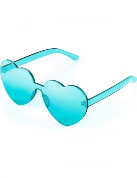 Goggle Love Heart Shape Sunglasses Transparent Party Sunglasses UV Protection Candy Color - Transparent Green - CY199XZIWX3 $...