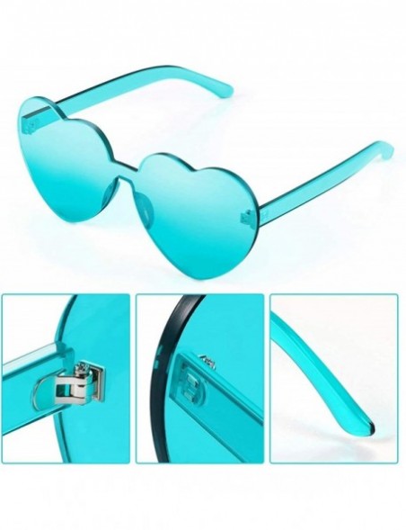 Goggle Love Heart Shape Sunglasses Transparent Party Sunglasses UV Protection Candy Color - Transparent Green - CY199XZIWX3 $...