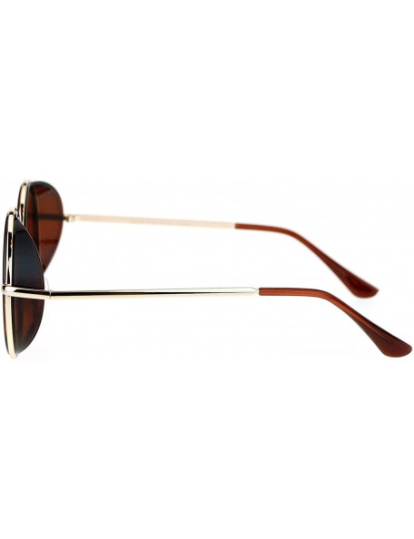 Round Side Cover Sunglasses Round Circle Double Frame Unisex Fashion Shades - Brown (Brown) - CL18793IKIN $9.79