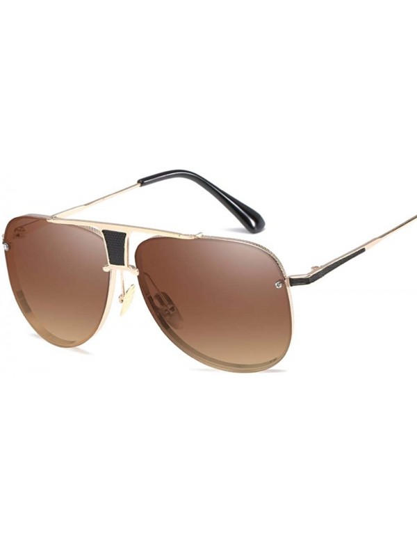 Aviator Men's and women's Sunglasses retro clam glasses metal sunglasses in Europe and America - C - C518QCITZ5A $25.89