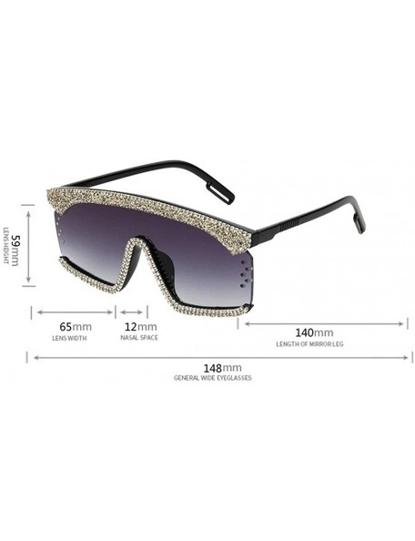 Square new hand-drilled shiny gravel pearl unisex fashion brand designer sunglasses - Pink - CH18WSL8NIO $16.03