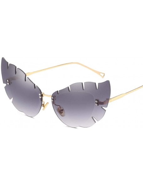 Aviator Metal sunglasses Irregular sunglasses Men's leaf-shaped lenses sunglasses - C - CM18QD4TXMG $33.50