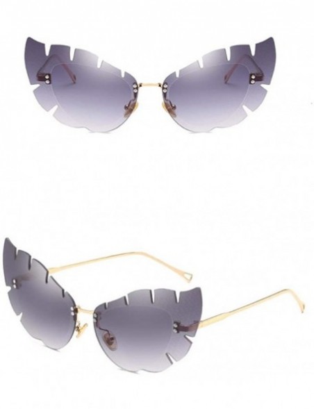 Aviator Metal sunglasses Irregular sunglasses Men's leaf-shaped lenses sunglasses - C - CM18QD4TXMG $33.50