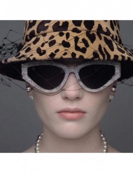 Rectangular Fashion Diamond Sunglasses Unisex-Shade Glasses Cat Eye Mirror Lens-Sturdy Frame - F - CJ1905ZH45G $32.35