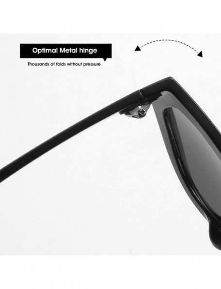Rectangular Fashion Diamond Sunglasses Unisex-Shade Glasses Cat Eye Mirror Lens-Sturdy Frame - F - CJ1905ZH45G $32.35