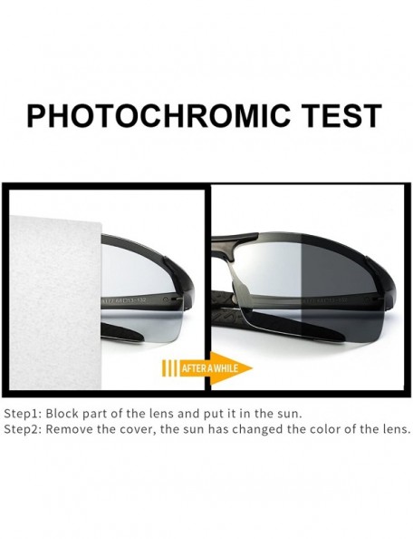 Rectangular Men's Photochromic Sunglasses with Polarized Lens for Outdoor 100% UV Protection- Anti Glare- Reduce Eye Fatigue ...