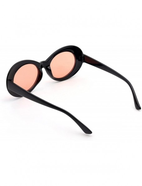 Sport Bold Retro Oval Lens Mod Style Thick Frame Sunglasses Clout Goggles 1212 - Black&red - CL1863C0C64 $26.95
