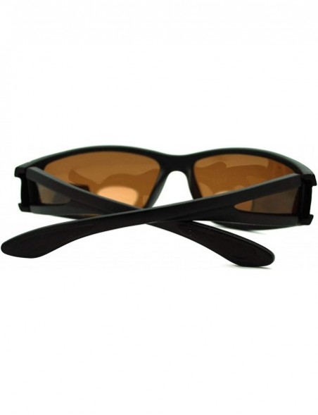 Wrap Mens Wrap Around Sport Sunglasses Polarized Plus Bifocal Reading Lens Black - Black (Brown) - CQ188W49XMX $8.72