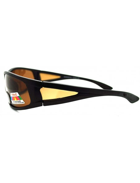 Wrap Mens Wrap Around Sport Sunglasses Polarized Plus Bifocal Reading Lens Black - Black (Brown) - CQ188W49XMX $8.72