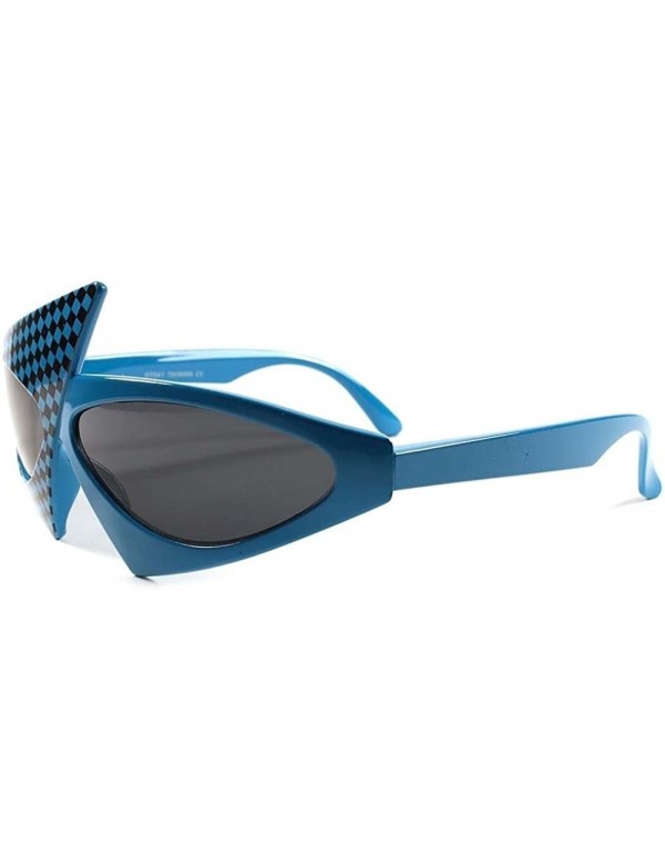 Cat Eye Celebrity Fashion Unique Vintage Retro Funky Hot Womens Cat Eye Sunglasses - Blue & Black - CP189AROD87 $17.90