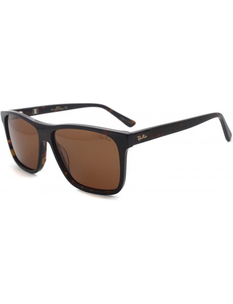 Rectangular Men decent stylish eyewear with UV protective polarized lens acetate sunglasses - Havana - C31966Q2N4U $17.51