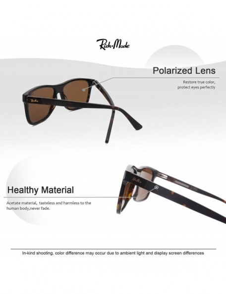 Rectangular Men decent stylish eyewear with UV protective polarized lens acetate sunglasses - Havana - C31966Q2N4U $17.51