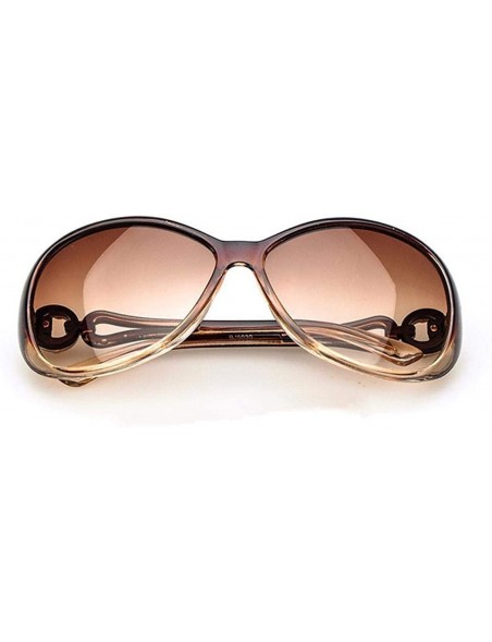 Oval Women Fashion Oval Shape UV400 Framed Sunglasses Sunglasses - Coffee - CC197UYUHHX $14.75
