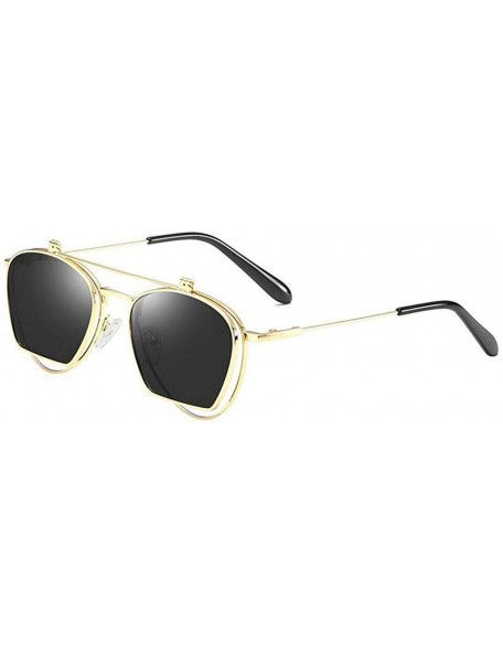 Round 2019 New Oversized Flip Punk Sun Glasses Luxury Brand Designer Unisex Round Polarized Sunglasses Shades - CO18ME5NAQS $...