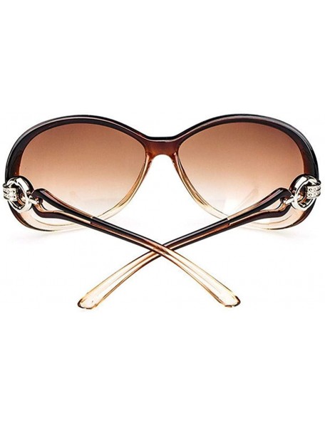 Oval Women Fashion Oval Shape UV400 Framed Sunglasses Sunglasses - Coffee - CC197UYUHHX $14.75