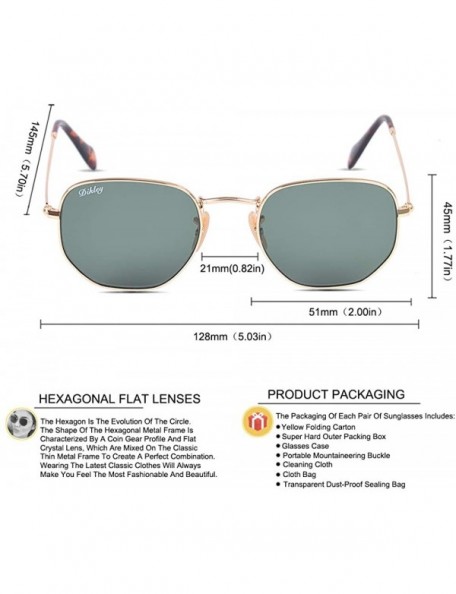Aviator Classic Crystal Glass Lens Retro Square/Aviator/Round Metal Frame Sunglasses for Men Women-100% UV400 Protection - C3...