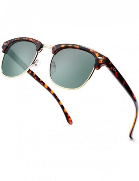 Rimless Semi Rimless Polarized Sunglasses Classic Half Frame Sun Glasses for Women Men UV Protection - CU194TD5QMQ $13.31