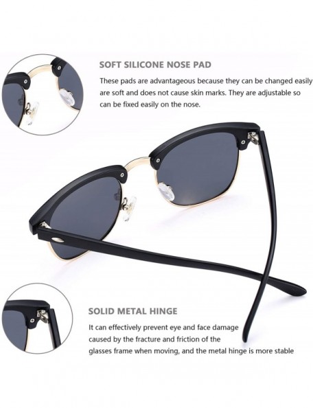 Rimless Semi Rimless Polarized Sunglasses Classic Half Frame Sun Glasses for Women Men UV Protection - CU194TD5QMQ $13.31