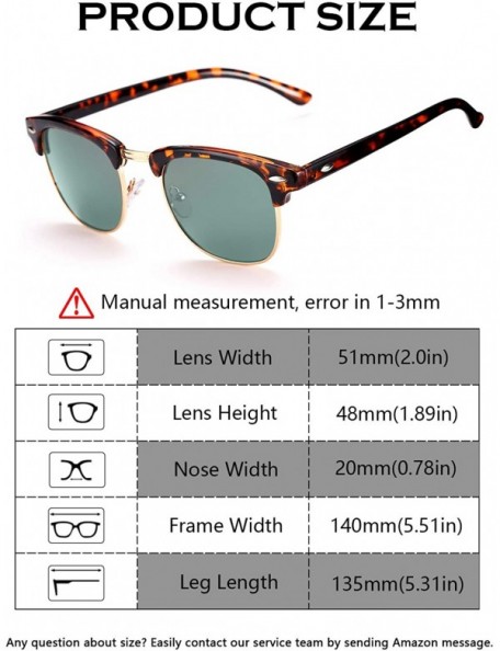 Rimless Semi Rimless Polarized Sunglasses Classic Half Frame Sun Glasses for Women Men UV Protection - CU194TD5QMQ $13.31