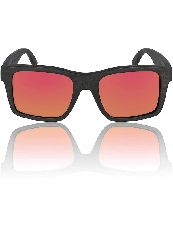 Rectangular Maple Wood Sunglasses for Men with Polarized Lenses - The Islander - CA18GTR0ENO $27.02