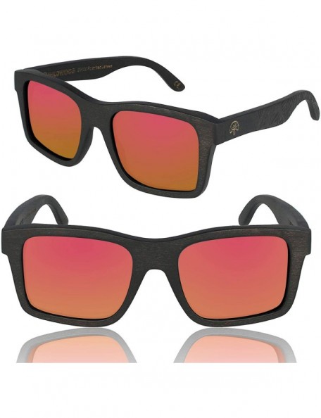 Rectangular Maple Wood Sunglasses for Men with Polarized Lenses - The Islander - CA18GTR0ENO $27.02