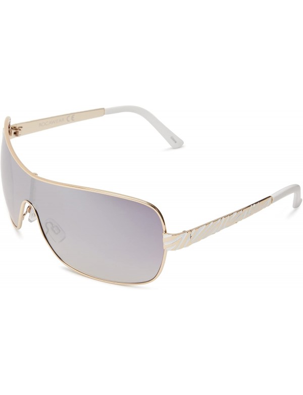 Shield Women's R459 Shield Sunglasses with 100% UV Protection - 70 mm - Gold & White - CS11C4S3WPD $36.49