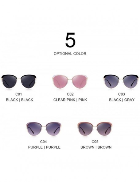 Oversized DESIGN Women Fashion Cat Eye Polarized Sunglasses Vintage Retro C01 Black - C01 Black - CF18XE9KQ62 $13.73