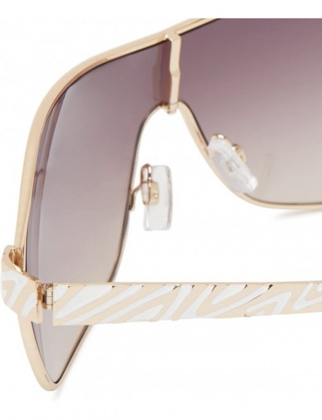 Shield Women's R459 Shield Sunglasses with 100% UV Protection - 70 mm - Gold & White - CS11C4S3WPD $36.49