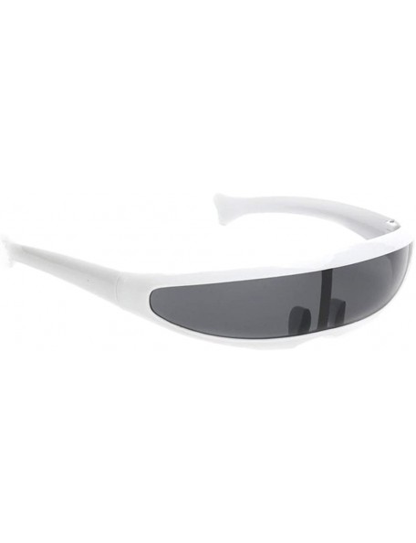 Sport 4 Piece Futuristic Narrow Cyclops Color Mirrored Lens Visor Sunglasses Party - CF18X7EGY9L $19.64