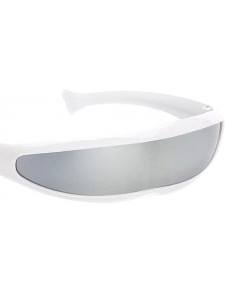 Sport 4 Piece Futuristic Narrow Cyclops Color Mirrored Lens Visor Sunglasses Party - CF18X7EGY9L $19.64