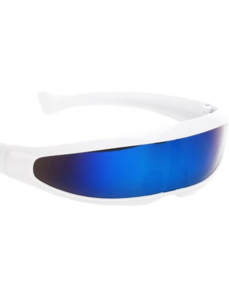 Sport 4 Piece Futuristic Narrow Cyclops Color Mirrored Lens Visor Sunglasses Party - CF18X7EGY9L $19.64