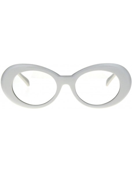 Oval Womens Oval Round Plastic Retro Vintage 20s Mod Eye Glasses - White - CE186C2XNLM $9.07