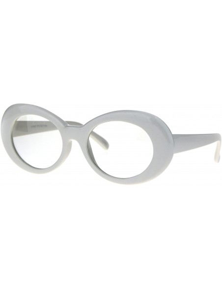 Oval Womens Oval Round Plastic Retro Vintage 20s Mod Eye Glasses - White - CE186C2XNLM $9.07