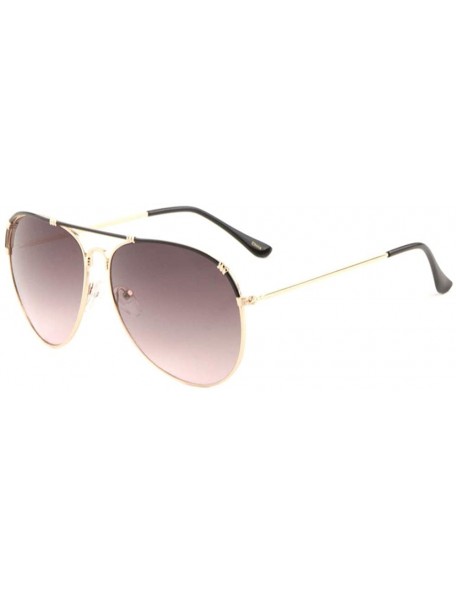 Round Oceanic Color Coil Rim Ornament Modern Round Aviator Sunglasses - Smoke - CB190ES9OGN $15.54