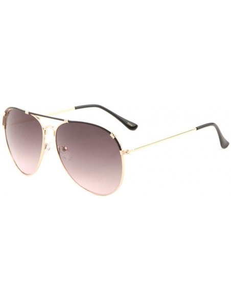 Round Oceanic Color Coil Rim Ornament Modern Round Aviator Sunglasses - Smoke - CB190ES9OGN $15.54