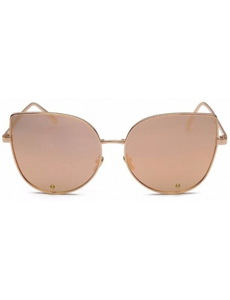 Rimless Women UV400 Mirror Cat eye Sunglasses Lady Sport Driving Glasses Eyewear - Rose Gold - CE182W5DYWH $11.38