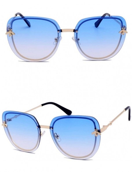 Square New Men and Women Fashion Square Sunglasses Trend Frameless Sunglasses Women's UV Protection Sunglasses - 4 - CR18SY26...