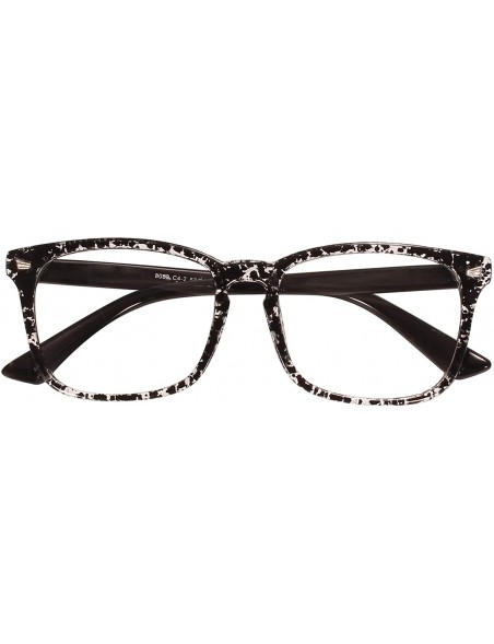 Square Plain Glasses Frame for Women Men non prescription Plastic full Frame Clear Lens - Ink Black - CD18QMSAQSA $21.58