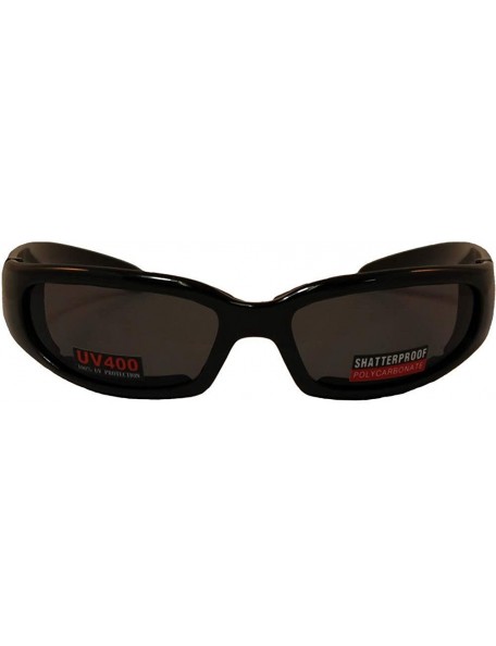 Sport Foam Padded Smoked Lens Sunglasses - Motorcycle/ATV/Sports Eyewear Matte Black Frame With Shatterproof Lenses - CT1120F...