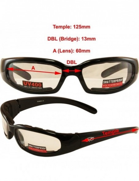 Sport Foam Padded Smoked Lens Sunglasses - Motorcycle/ATV/Sports Eyewear Matte Black Frame With Shatterproof Lenses - CT1120F...