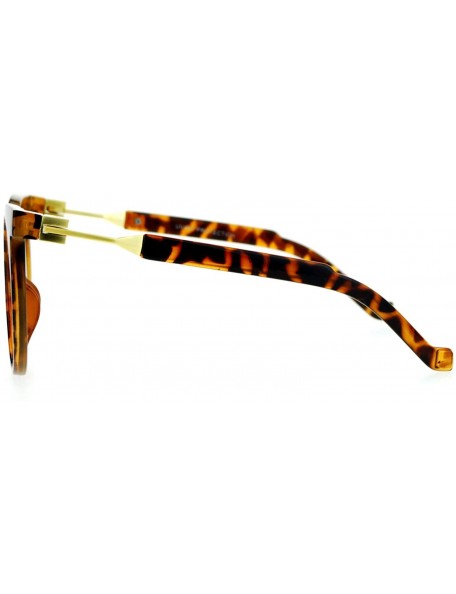 Round Womens Round Circle Cateye Sunglasses Super Flat Mirror Lens UV 400 - Tortoise (Teal Mirror) - C2188YOOC79 $9.08